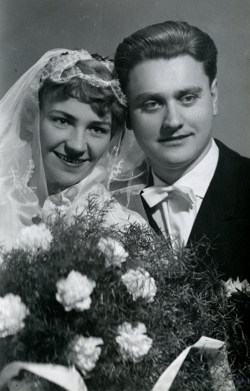 KKE 4055.jpg - Alina (Kluk) i Aleksander Raksimowicze, Lidzbark Warmiński, 26 XII 1959 r.